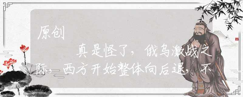 原創(chuàng)
            真是怪了，俄烏激戰(zhàn)之際，西方開始整體向后退，不是要挺烏到底嗎